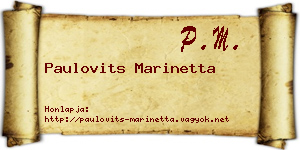 Paulovits Marinetta névjegykártya
